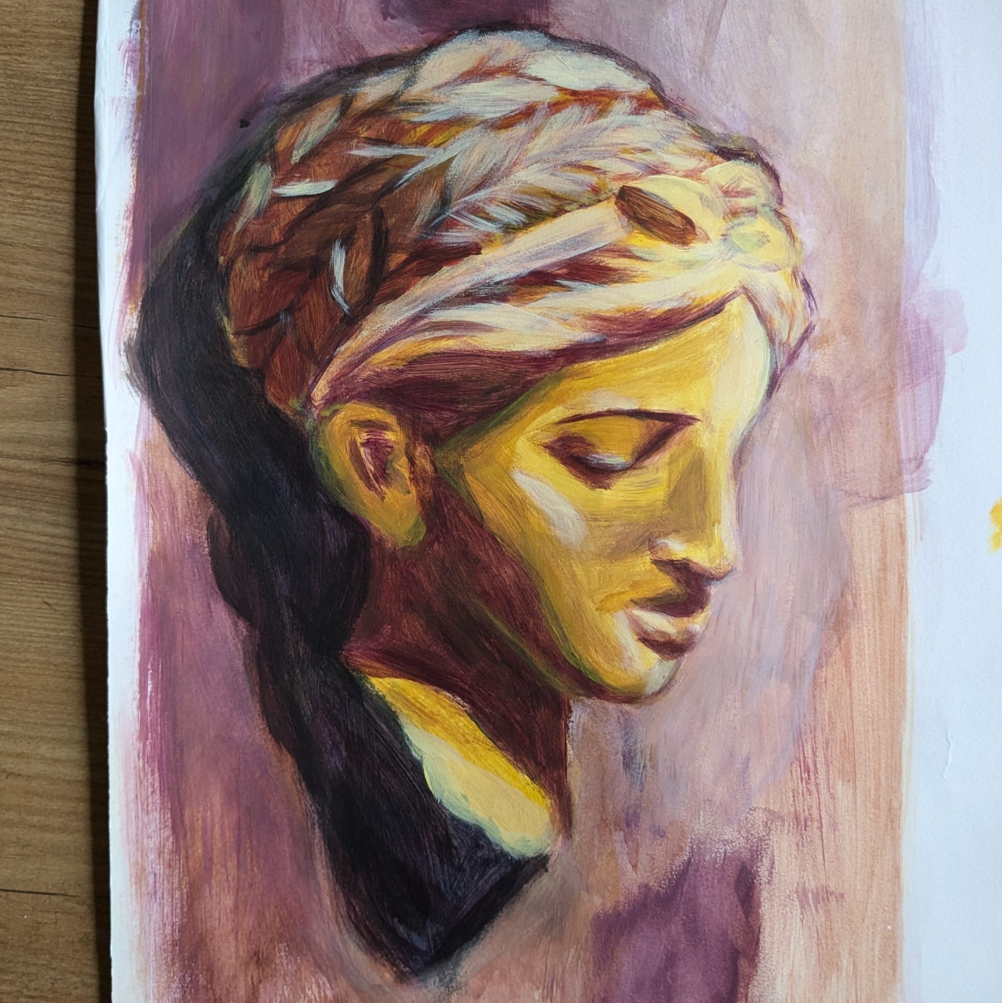 foto van schilderij vrouwengezicht